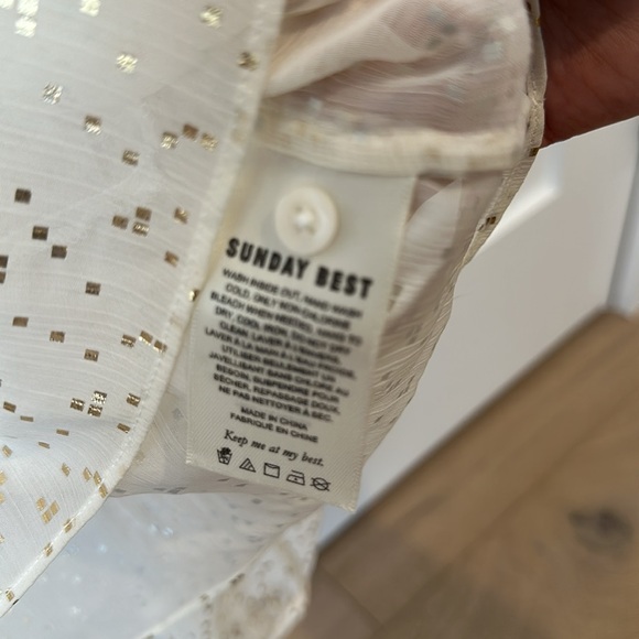 Sunday Best- sheer, gold dot cropped blouse - Picture 5 of 6